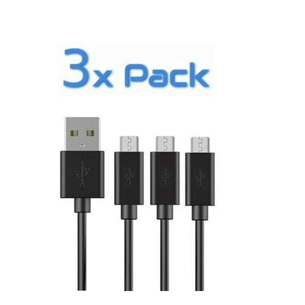 6ft 3 Pack Long Universal Micro USB Data Cord Black Micro USB Cable by NEM High Speed Sync and Long Charger Cord Wire for Samsung Galaxy J3 Pro 